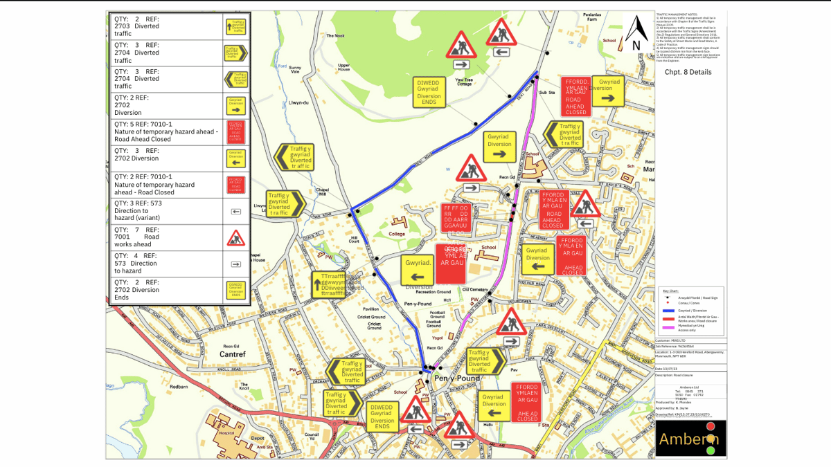 Emergency road closure for Old Hereford Road in Abergavenny